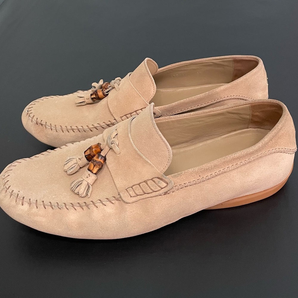 Gucci suede bamboo tassel driving loafers shoes sz 10 men’s - Picture 6 of 16